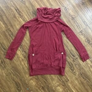 Elegant Cowl Neck Sweater in Rich Burgundy